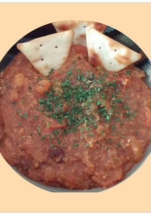 A picture of Slow Cooker High Protein High Fiber Vegetarian Chili.
