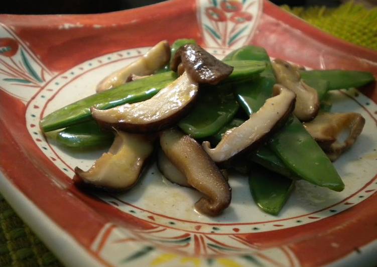 Butter-Soy Sauce Stir-fry with Snow Peas and Shiitake