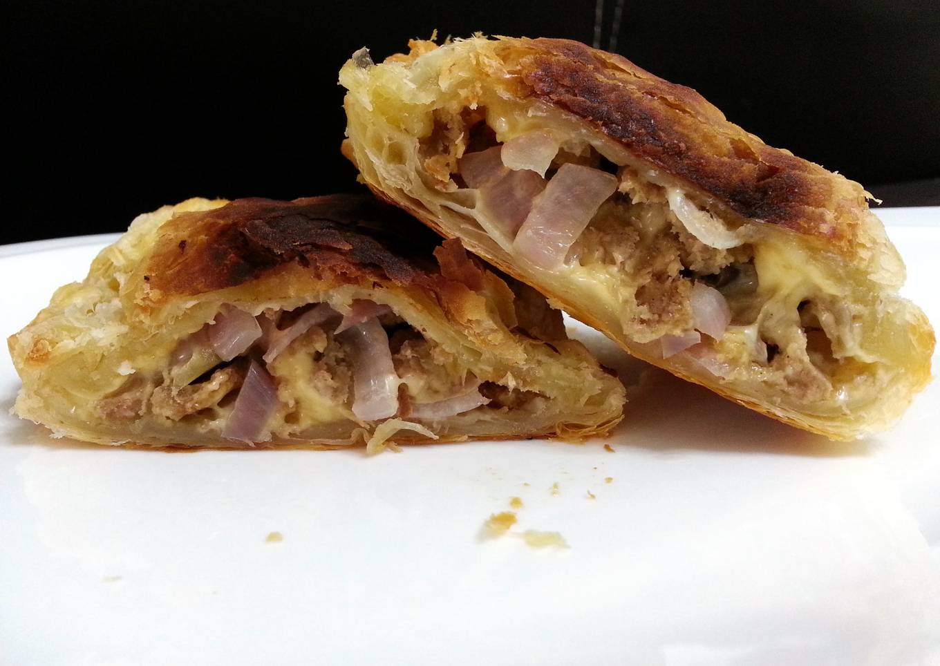 Onion pie and meatballs