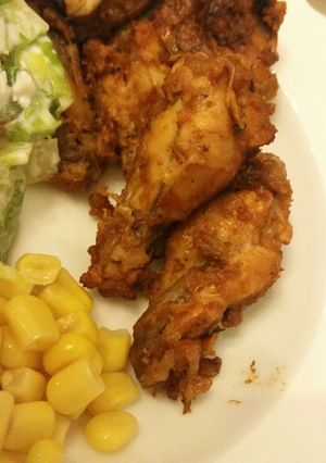 A picture of Spicy baked chicken wings.