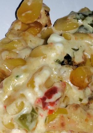 A picture of Cheesy Corn Bacon Jalapeño Dip.