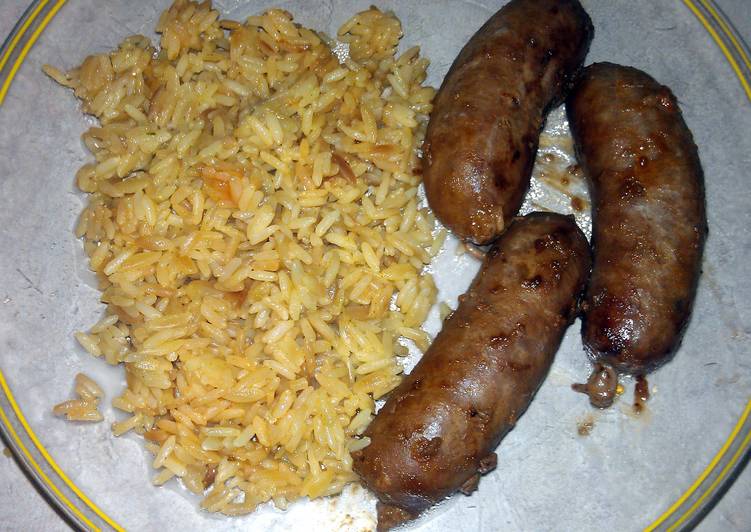 Delicious turkey sausage with rice