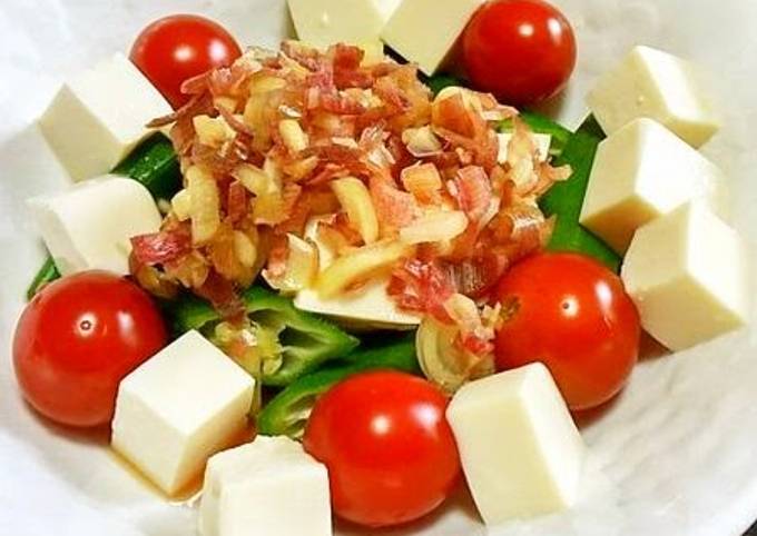 Okra and Tomato Tofu Salad