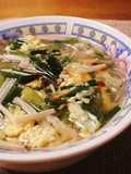 Lightly-flavored Chinese Soup with Cellophane Noodles and Chicken Skin