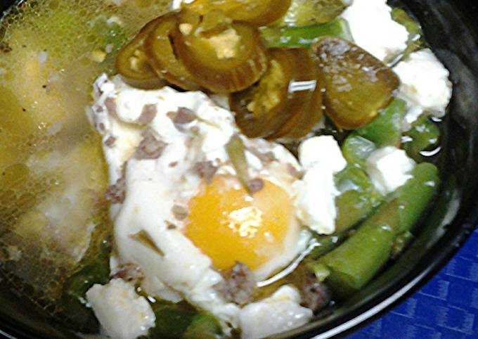 Recipe of Super Quick Homemade Sausage, asparagus, and egg soup