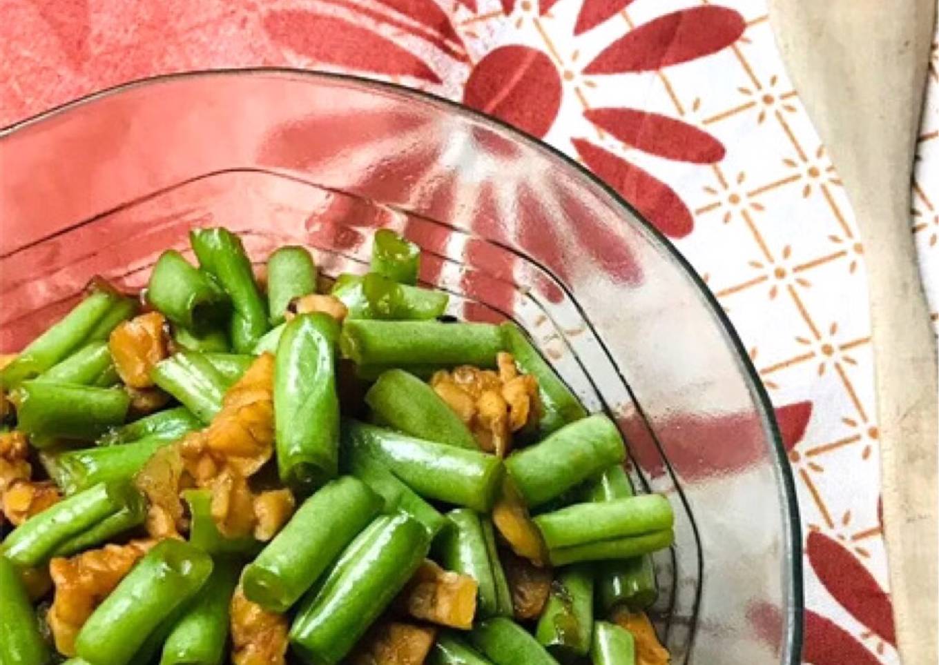 Tumis buncis campur tempe
