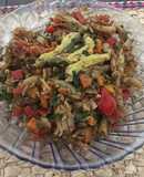 Macarrón frito con sardinas