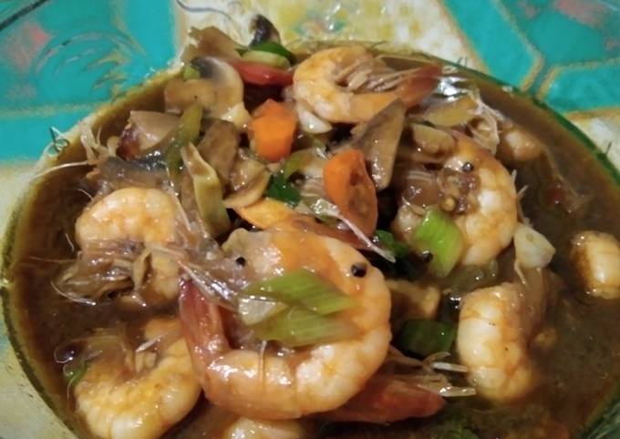 Ternyata ini lho! Resep membuat Udang saus lada hitam  nikmat