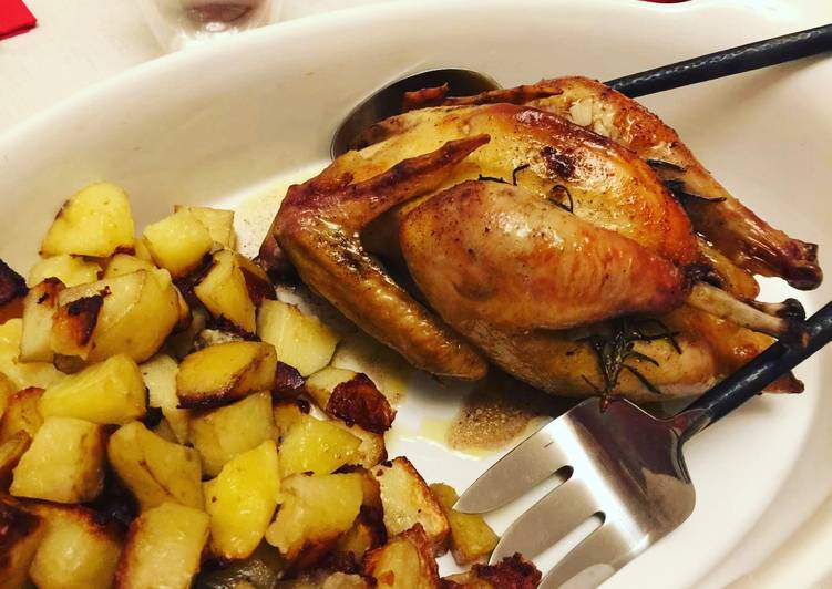 Pollo de corral al horno al romero 🐔