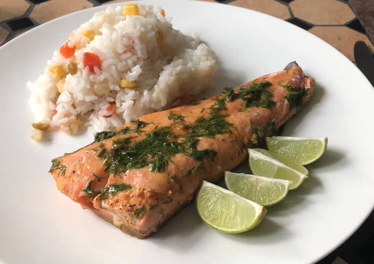 Roasted Salmon with Dill & Maple Syrup