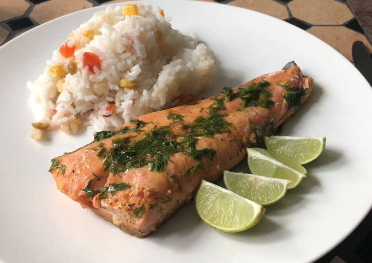 Recipe of Perfect Roasted Salmon with Dill &amp; Maple Syrup