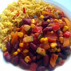 A picture of Vickys Slow-Cook Vegetable Chilli, GF DF EF SF NF.