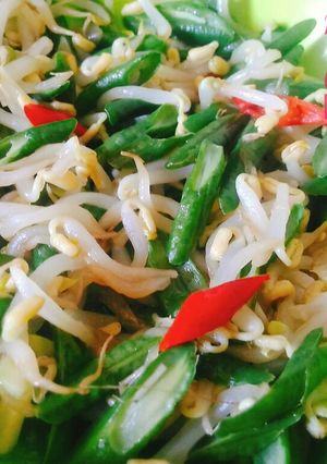 Foto resep Tumis touge kacang panjang