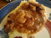 A picture of beef tips stew
