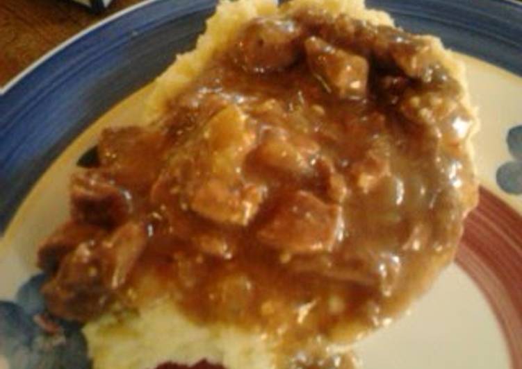 Quick and Easy Beef tips and gravy
