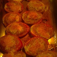 A picture of Stuffed roma tomatoes.