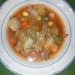 A picture of Cheap vegetable soup.