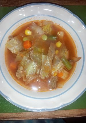 A picture of Cheap vegetable soup.