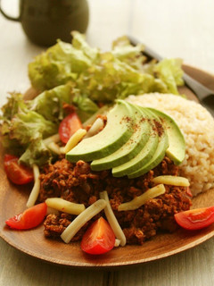 A picture of Tofu Vegetarian Taco Rice.