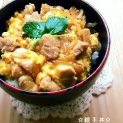 A picture of Oyakodon (Chicken and Egg Rice Bowl).