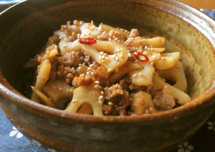 Recipe of Homemade Minced Pork and Lotus Root Stir-fry For One More Dish