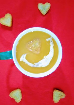 A picture of Carrot Ginger soup.