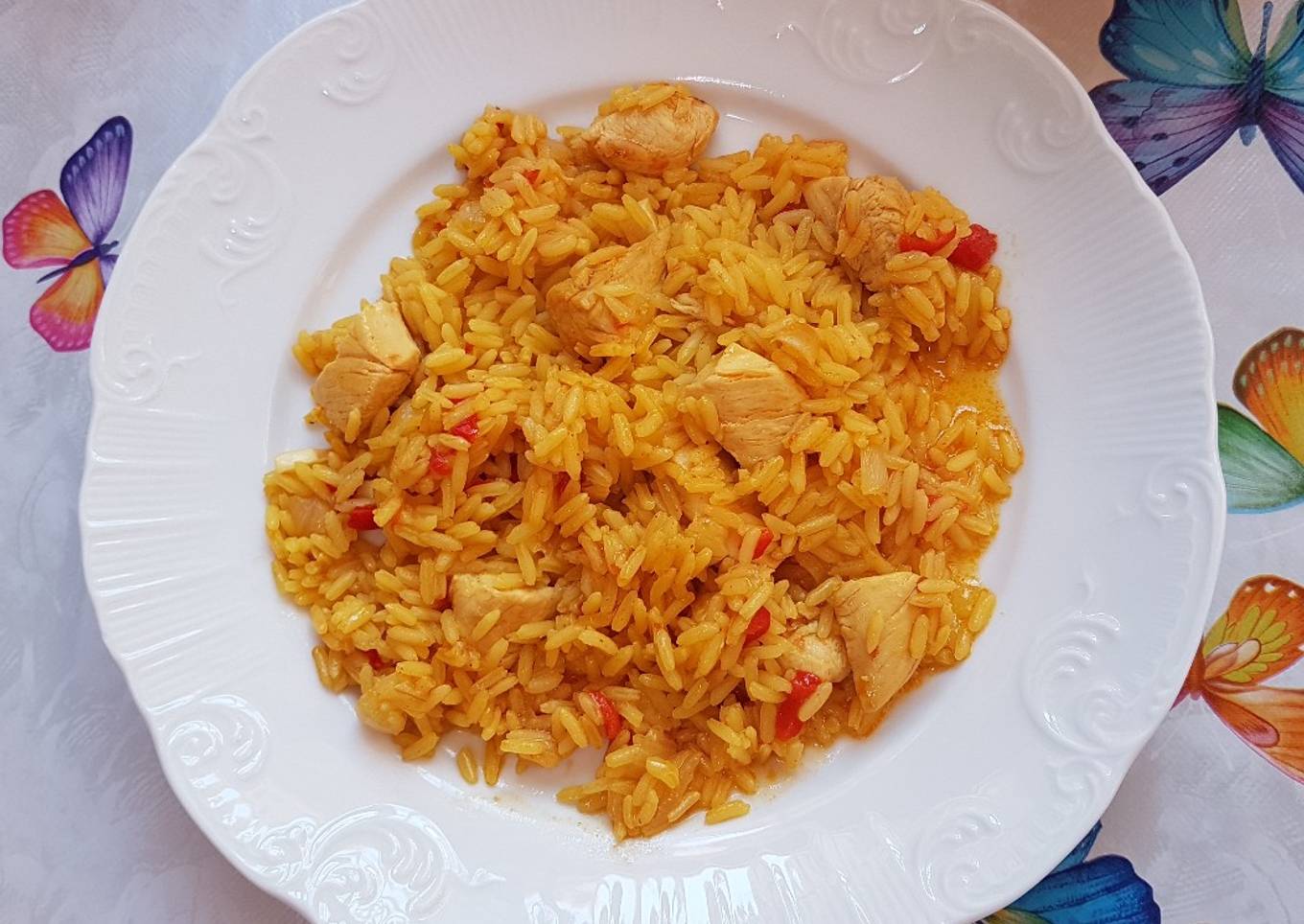 Arroz con pollo y verduritas 👍