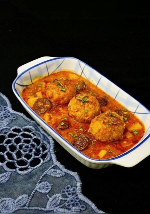 عکسی از دستور کوفته با عطر نعنا و ترخون 😋😍 (با برنج شب مانده #دور_نریزیم)