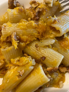 Una foto de Rigatoni con salsa de Calabaza y Roquefort !!!!