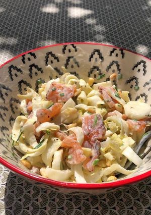 Une photo de Salade endives truite fumée
