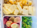 Toddler lunch idea Fish, fruit and veg