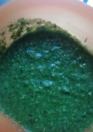 A picture of Green chutney(coriander)#authormarathon.
