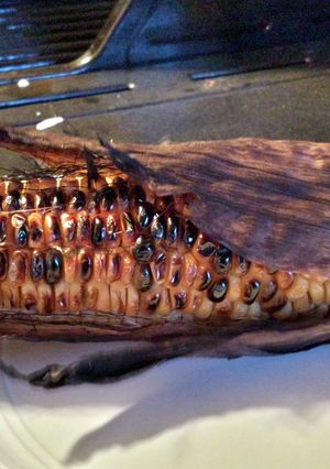 A picture of Grilled corn on the cob.
