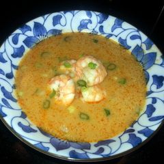 A picture of Thai Eggplant Curry Shrimp Soup.