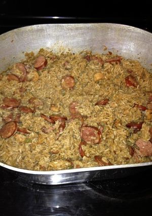 A picture of Alligator Jambalaya.