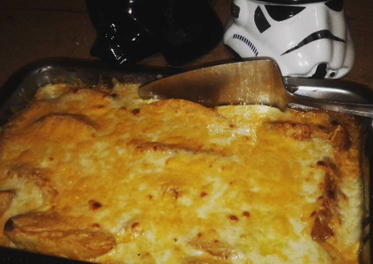 Recipe of Homemade Cheesy Fish Finger and chips bake