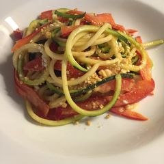 A picture of Zucchini Noodles With Sesame Peanut Sauce.