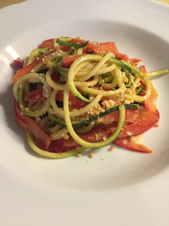 A picture of Zucchini Noodles With Sesame Peanut Sauce.