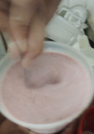 Una foto de Batido de fresa con coco al estilo цосмонаута