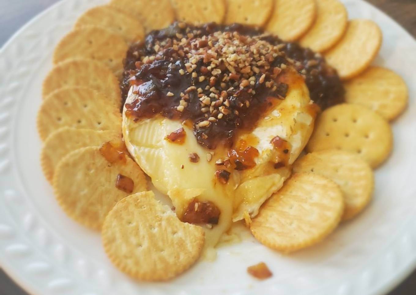 Brad's baked brie w/ caramelized onion chutney
