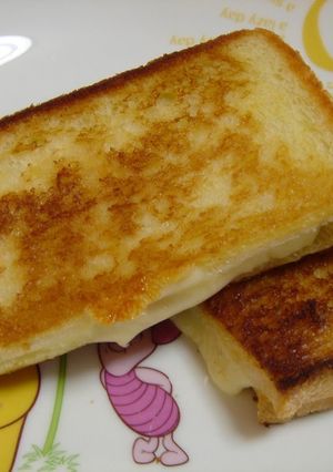 A picture of Ham & Cheese Sandwich Made in a Frying Pan - Easy for Breakfast or Lunch.