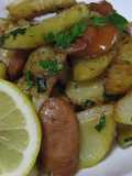Potatoes and Sausages with Herb Lemon Butter