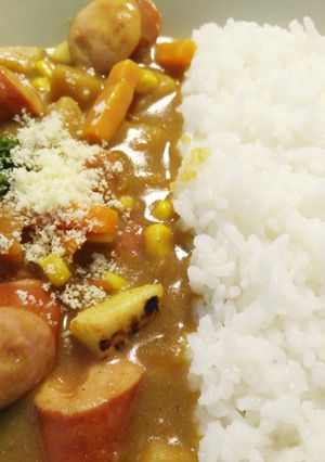 A picture of Sir's Japanese Cheese Hotdog Curry for 1.