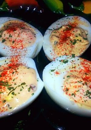 A picture of Chipotle` Deviled Eggs.