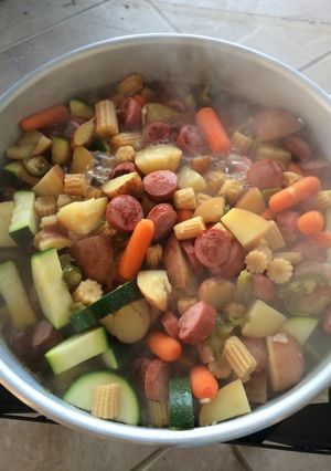 A picture of Sausage & Veggie Boil.