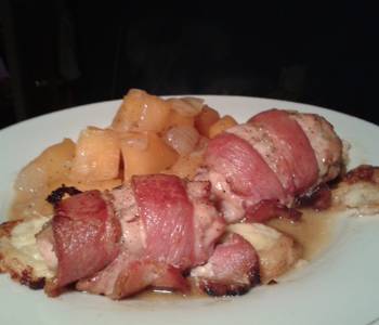 Without Fail Cooking Recipe Cheesy Bacon Chicken Thighs with Braised Rutabaga LCHF Restaurant Style