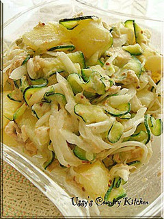 A picture of Potato Salad With Lots of Zucchini.
