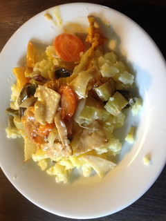 A picture of Vegetable Cream Dish With Rice.
