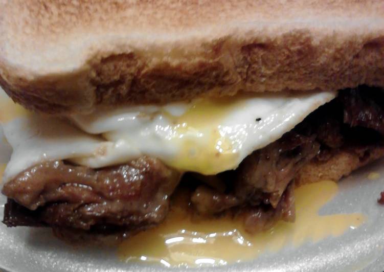 Recipe of Any-night-of-the-week Eggs over Pot Roast on Toast