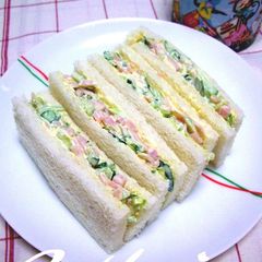 A picture of Chopped Ham ＆ Cucumber Sandwiches.